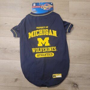 Michigan Wolverines Pet Tee Shirt Collegiate College Blue Gold Extra Large XL